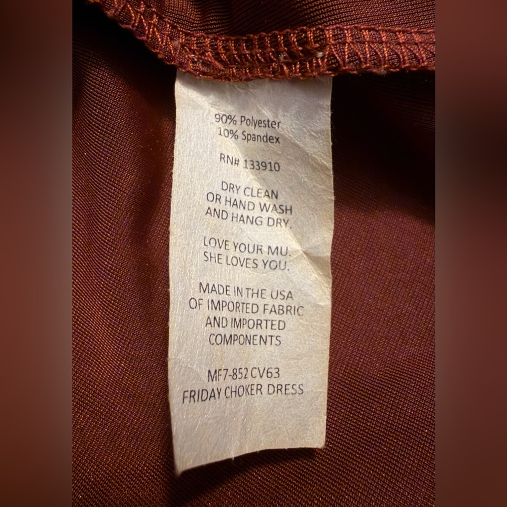 NWOT- Show Me Your MuMu- Friday Chocker Dress- Copper Crushed Velvet Mini- Large - Picture 6 of 7